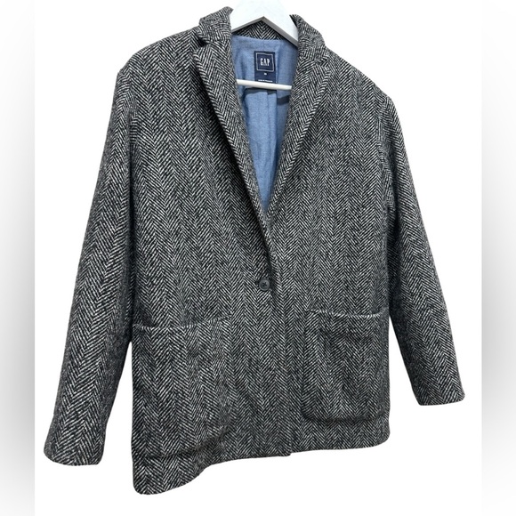 GAP Women's Herringbone Blazer Coat Sz XS Jacket - Picture 2 of 7